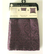 Make Your Own Pillow Morgan Home Purple Jacquard Throw Pillow Cover Zip ... - £21.58 GBP