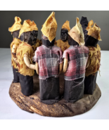 Antique Circle Of People Ritual Group 10 Member Wood Carving Décor Cente... - $5,702.05 MXN