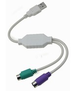 Dual PS/2 Keyboard &amp; Mouse Convert old PS2 to USB Adaptor Passive adapte... - $517.69 MXN