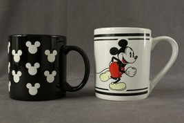 Vintage Lot 2 Stoneware Coffee Cups Mickey Mouse Disneyana Gibson Cartoon - $16.18