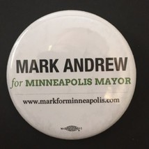 Mark Andrew for Minneapolis Mayor Button Pin Minnesota 2.25&quot; Green Black White - £7.86 GBP