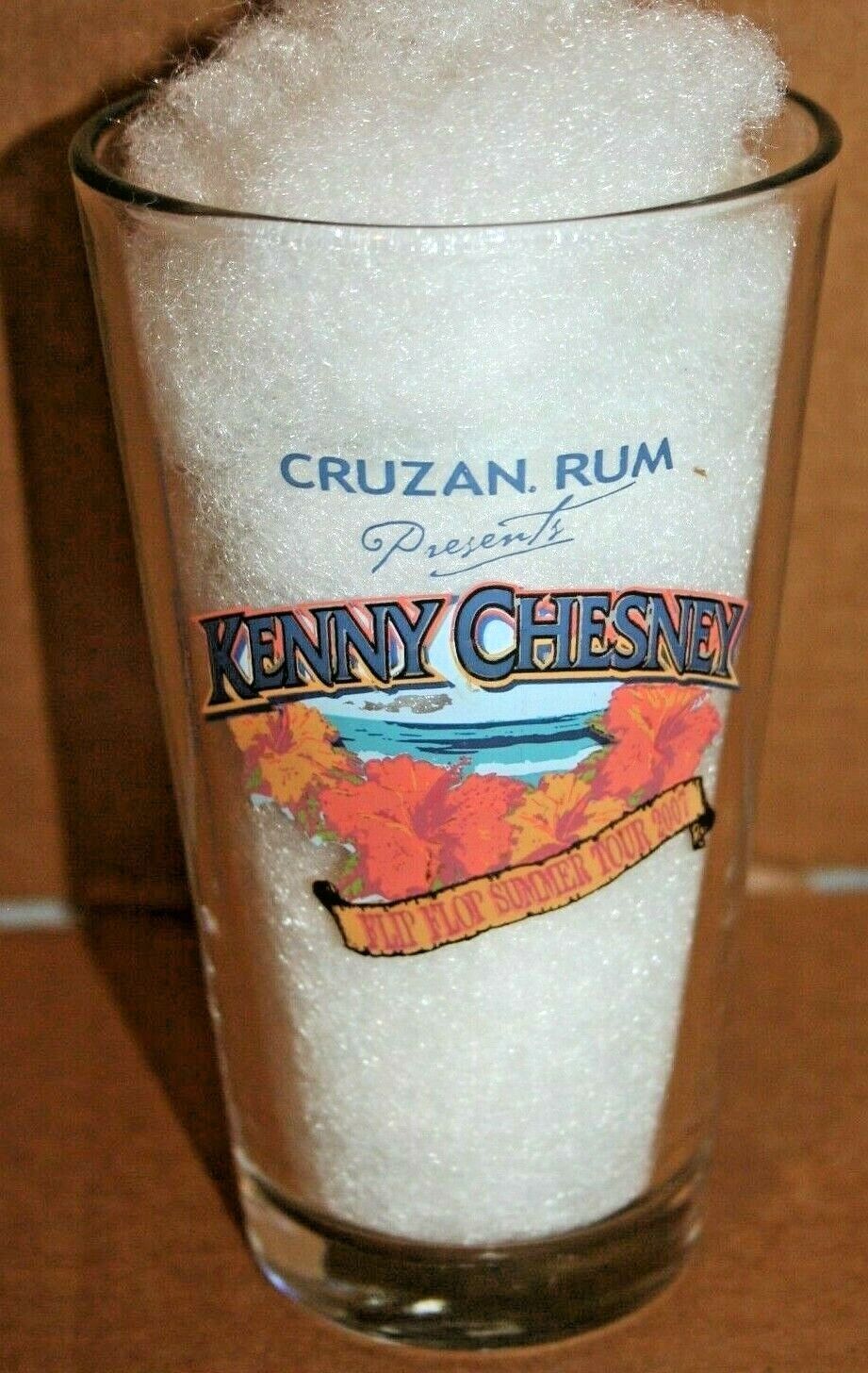 Primary image for KENNY CHESNEY 2007 Flip Flop Summer Concert Tour PINT GLASS Cruzan Run LONGHORN