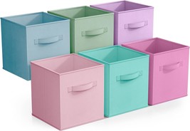 Six Foldable Storage Bins For Organizing Cubbies, Toys, Clothes Storage,... - £27.55 GBP