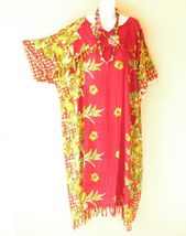 KD358 Batik Hibiscus VNeck Kimono Kaftan Abaya Hippy Women Maxi Dress - ... - $29.90