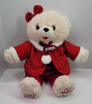 Dan Dee Snowflake Christmas Teddy Plush Red Velvet Dress Bow 2011 Xmas Holiday - $19.34