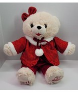 Dan Dee Snowflake Christmas Teddy Plush Red Velvet Dress Bow 2011 Xmas H... - $368.22 MXN