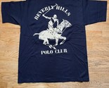 NWT Beverly Hills Polo Club Logo Blue t-shirt Size 2XL Vtg Y2K Horse Gra... - $14.85