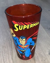 Rare Red Superman Glass TM &amp; DC Comics 6&quot; Tall. - $21.21