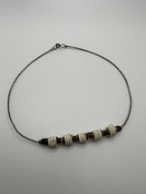 Vintage Sterling Silver Bone Necklace 14.5&quot; NB3 - $37.13