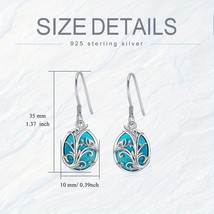 Natural Turquoise  Sterling Silver Floral Dangle Earrings - £53.29 GBP