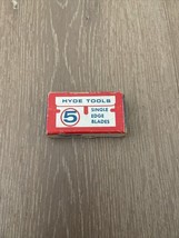 Vtg HYDE TOOLS Single Edge Blades Box w/ 5 NOS Blades Southbridge Massac... - $9.99