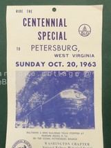 1963 antique B&amp;O RAILROAD broadsideCENTENNIAL petersburg wv SCHEDULE PRICES - £38.10 GBP