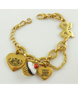 JUICY COUTURE Charm BRACELET Heart Bow Eat Candy with Cupcake Charm - 7 inches - £43.96 GBP