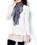 Dennis by Dennis Basso Printed Woven Scarf Grey Chinchilla One Size - $25.16 CAD