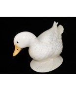 Porcelain Standing Duck Figurine, White w/Blue Speckles, Orange Bill, 12... - $276.82 MXN