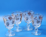 Vintage Libbey GOLDEN FOLIAGE 5½” Cocktail Glass Frosted &amp; Gold Trim - S... - £27.86 GBP