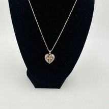 James Avery 14K Pendant Jewelry Cross on 925 Heart w/ 10k Necklace Gold Retired - £336.39 GBP