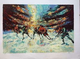 Mark King &quot;Hot Ice&quot; Hand Signed Limited Edition Serigraph Sports Hockey Art - £390.50 GBP
