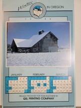 Vintage 1980s Poster Calendar Winter in Oregon 1986 Picture Snow Willame... - $14.40