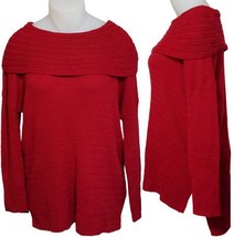 Style &amp; Co. Women New Red Amore Cowl-Neck Tunic Fall Fashion Sweater (X-... - £19.73 GBP
