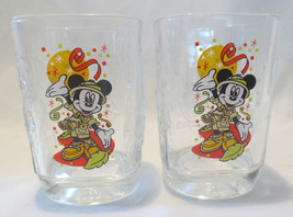 Disney World  Mickey   - square drinking glass tumbler -- McDonalds - 2000 - £7.94 GBP