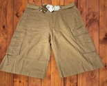 NWT Vintage Belted Cargo Shorts Wide Leg Tan Sz 40 PJ Mark Y2K Dead Stock - $19.75