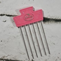 Vintage 80s 90s Goody Lift Hair Pick Comb Pink Topped Metal Teeth  - £15.56 GBP