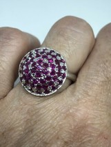 Vintage Ruby Ring 925 Sterling Silver Size 7.5 - £104.51 GBP