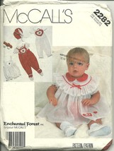 McCall&#39;s Sewing Pattern 2282 Baby Girls Dress Blouse Jumpsuit Size NB S M Used - £7.95 GBP