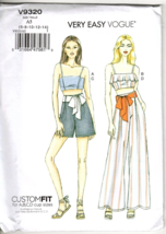 Very Easy Vogue V9320 Misses 6 to 14 Pants, Shorts and Top Uncut Sewing Pattern - £14.80 GBP