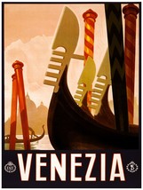 7921.Venezia.viking ships docked in italian pier.POSTER.art wall decor - £13.44 GBP+