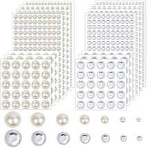 2032 Pieces Self Adhesive Hair Gems And Hair Pearls, Face Pearls And Jewels Stic - £12.07 GBP