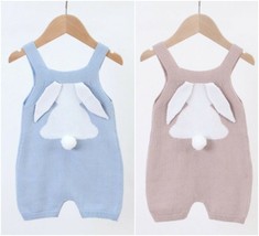 NEW Baby Boys Girls Easter Bunny Rabbit Heart Sweater Romper Jumpsuit - £9.58 GBP