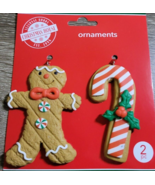 Christmas House Clay Like Ornaments. Gingerbread Man &amp; Candy Cane  H-3.5&quot; - €16,99 EUR