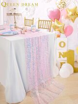 Sequin Iridescent Table Runner 25 x 120 Inches Pink New - $12.95