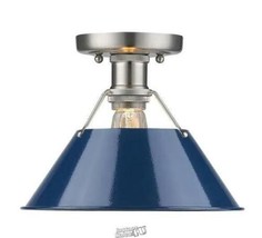 Golden Lighting Orwell PW 1-Light Pewter Flush Mount Light - £60.74 GBP