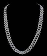 Chaîne Cubane En Argent 925 En Moissanite Réel 24Ct Coupe Ronde VVS1 12M... - $1,167.21 CAD
