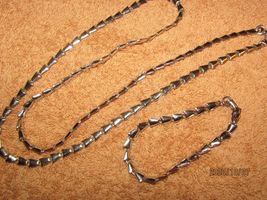 necklace 30" &amp; bracelet 7.5 silver color metal links (jewel13)" - $3.50