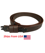 WW2 M1 Garand 1907 Oil Pull-Up Drum Dyed Leather Sling-DARK BROWN - £18.77 GBP