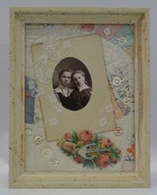 Vintage Handmade &#39;FRIENDSHIP&#39; Theme Framed Photo Diecut Embossed Keepsakes - £11.99 GBP