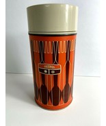 VTG 70s Metal Thermos Hot Cold Coffee Storage Orange Brown Soup Tea Bottle - £15.73 GBP