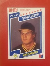 1987 M &amp; M&#39;s Star Lineup Jose Canseco #10 Oakland Athletics FREE SHIPPING - £2.30 GBP