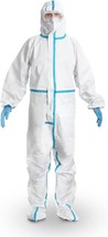 Disposabl Coverall White Polypropylene 50 gsm Overall /w Waterproof 2XL - 5 Pack - £24.86 GBP