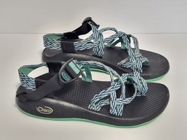 CHACO Zx2 Classic Womens Sz 7 Green Double Strap Vibram Green Sole Sports Sandal - $22.76