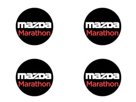 Mazda Marathon  - Set of 4 Metal Stickers for Wheel Center Caps Logo Badges Rim - £19.90 GBP+