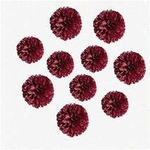 Burgundy Blooms: 10pcs DIY Hanging Flower Kit - Paper Pom Poms &amp; Tissue ... - $24.74
