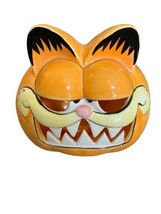 Vintage 1981 Enesco Garfield Jack O Lantern Halloween Tea Light Candle Holder 6” - $60.76