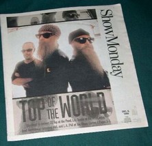 Zz Top Show Newspaper Supplement Vintage 1999 - £19.97 GBP