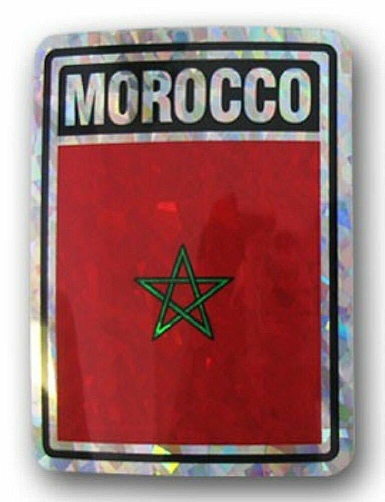 Morocco Country Flag Reflective Decal Bumper Sticker - $2.88