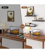 Black Wood Floating Shelves Set 3 Wall Mounted 15.7 Inch Storage - $63.99